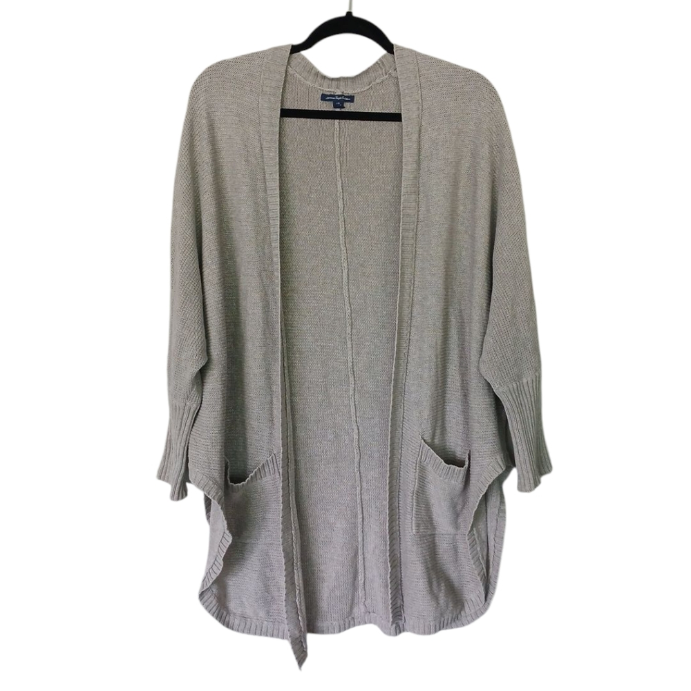 American Eagle Tan Open Front Oversized Cardigan With Pockets Size Large
